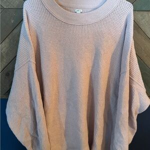 aerie Waffle-Knit Crew Sweater in Light Lavender